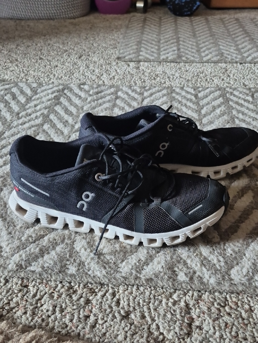 On Running Black and White Women's Running Shoes